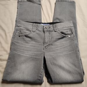 Democracy Gray High-Rise Jeans with Branded Button